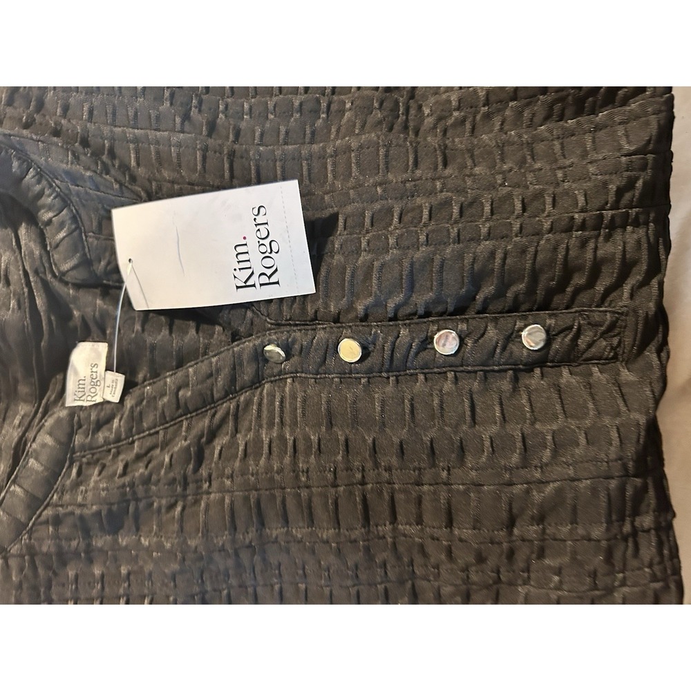 Kim Rogers Knit Black Blouse New Large - Picture 2 of 2